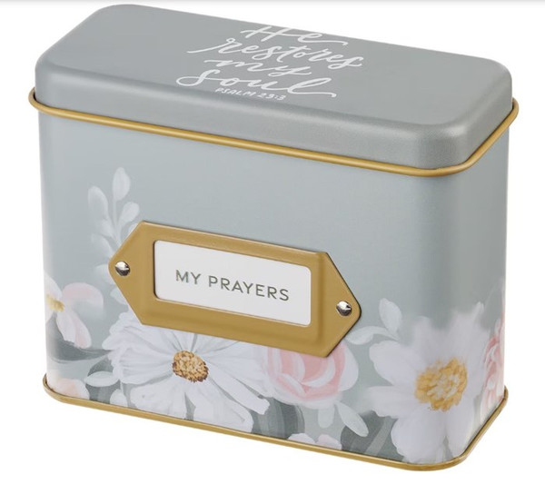 Prayer Cards In Tin-He Restores My Soul by Christian Art Gift