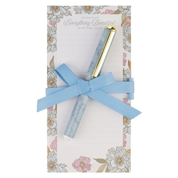 Magnetic Notepad W/ Pen-Everything Beautiful/Bloom by Christian Art Gift