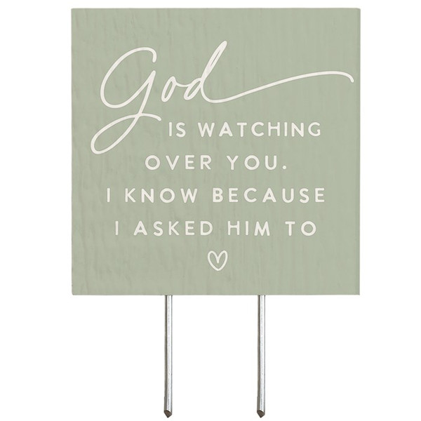 Plant Thought-God Is Watching (4" x 5.75") by Sincere Surroundin