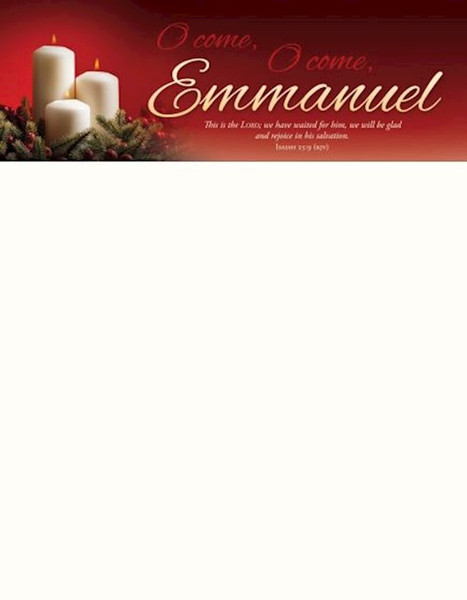 Letterhead-O Come O Come Emmanuel (Isaiah 25:9 KJV) (Pack Of 100) by Warner Press