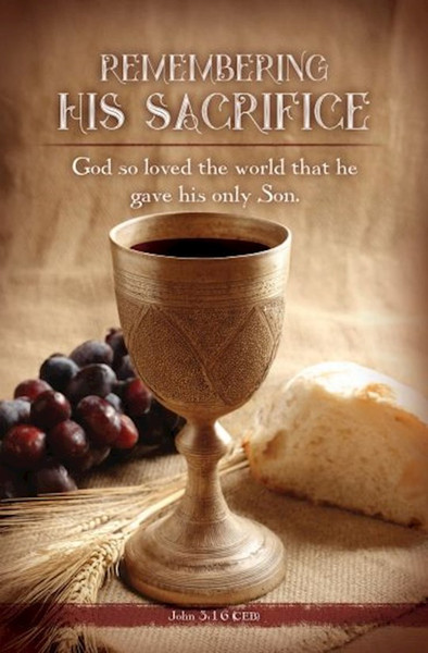 Bulletin-Remembering His Sacrifice (Pack Of 100) by Abingdon Press