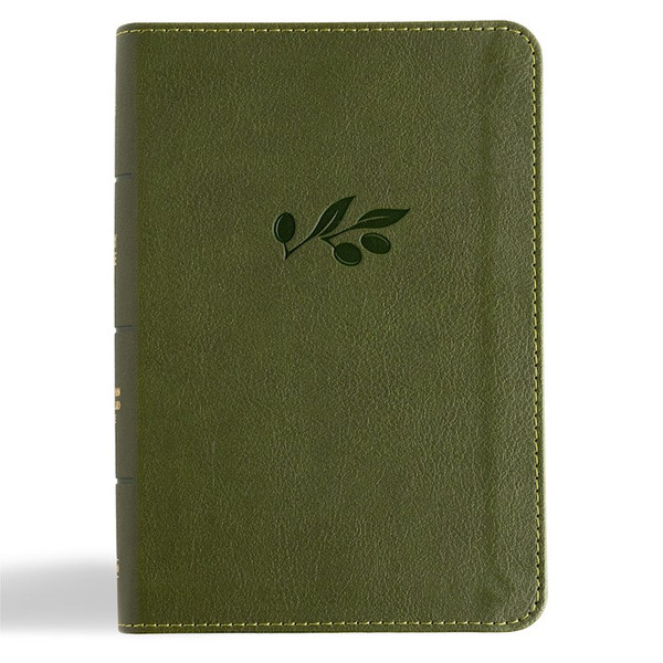 CSB Large Print Compact Reference Bible Digital Study Edition-Olive LeatherTouch by CSB Bibles By Holm