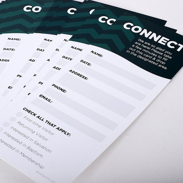 Welcome/Connect Card-Green (Pack Of 50) by Swanson