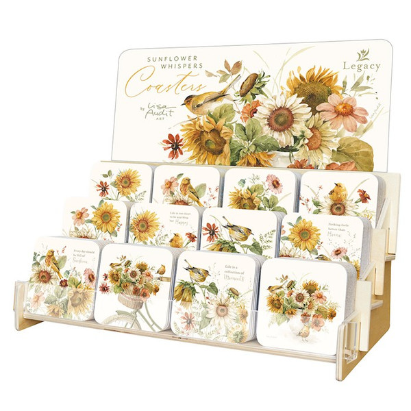 Coaster Collection-Sunflower Whispers (12 Coasters In 12 Designs) (Display ORD SPY#120359) by Legacy Publishing