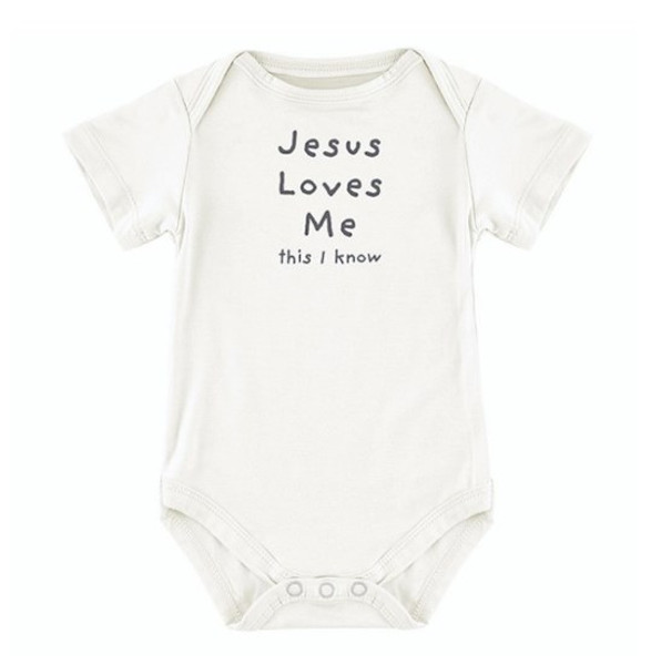 Baby-Snapshirt-Jesus Loves Me-White (0-3 Months) by Faithworks