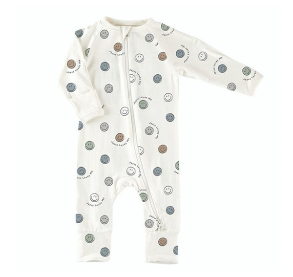 Cozy Romper-Jesus Loves Me (0-3 Months) by Stephan Baby
