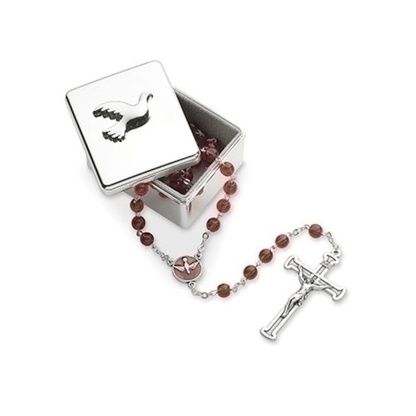 Keepsake Box-Confirmation w/Dove-Silver (2.25"H) (#26022) by Roman Inc.
