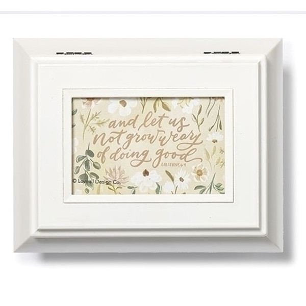 Music Box-And Let Us Not Grow Weary Of Doing Good (Tune: Unchained Melody) (6.25" x 5.125" x3") (#W0242) by Roman Inc.