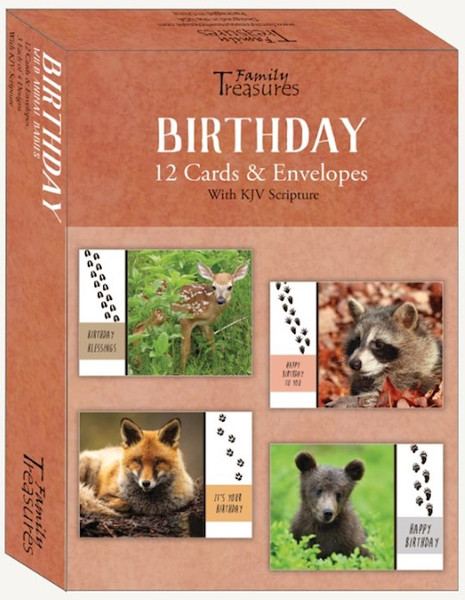 Card-Boxed-Birthday-Wild Animal Babies (Pack Of 12) by Family Treasures