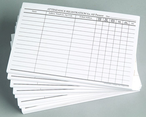 Attendance Registration Pad (Pack of 12) by Abingdon Press