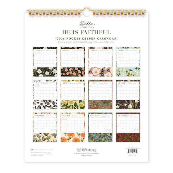 Calendar-He Is Faithful - 2026 Pocket Keeper Calendar by Paper Bella