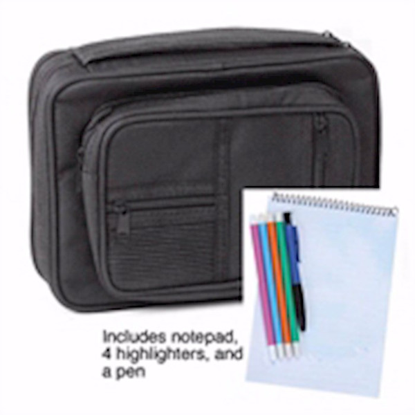 Bible Cover-Canvas Organizer W/Study Kit-Black-LRG by White Dove Des