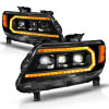 ANZO 15-22 Chevy Colorado Full LED Headlights w/ Initiation (Amber DRL) - Black - 111641 Photo - Primary