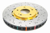DBA 03-05 Evo 8/9 Front Drilled & Slotted 5000 Series 2 Piece Rotor Assembled w/ Gold Hat - DBA52218GLDXS Photo - Primary
