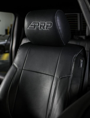 PRP 12-14 Ford Raptor Front Seat Covers (Pair) - Black w Silver Stitch - B068-06 Photo - Primary