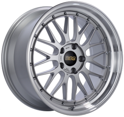 BBS LM 18x8 5x112 ET45 Diamond Silver Center / Diamond Cut Lip Wheel PFS/Clip Required - LM430DSPK Photo - Primary
