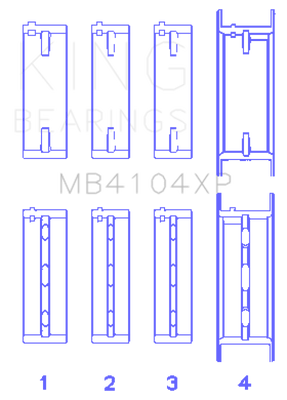 King Nissan VG30DE/VG30DETT Performance Main Bearing Set - Size STDX - MB4104XPSTDX Photo - Primary