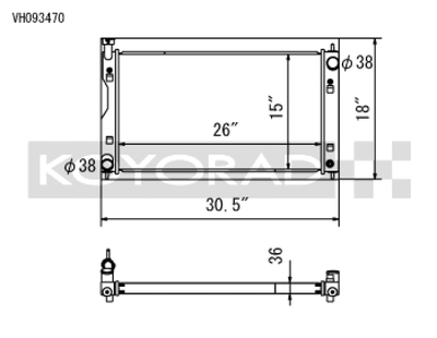 Koyo 17-22 Subaru Impreza 2.0L Non-Turbo / 18-22 Crosstrek 2.0/2.5L Non-Turbo Aluminum Radiator - VH093470 Photo - Primary