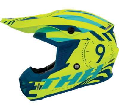 THH Helmets T730X Twister Neon Yellow/Blue Youth - Large - 648001 Photo - Primary