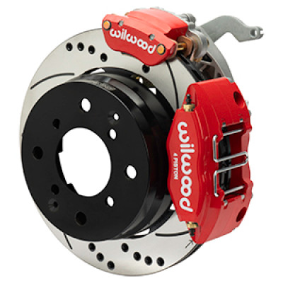 Wilwood 70-76 Porsche 914 Rear Powerlite Brake Kit Dilled & Slotted - Red - 140-17475-DR Photo - Primary