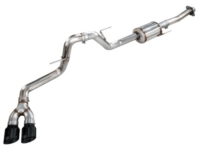 AWE 21-25 Ford F150 (14th Gen Reg Cab) Cat-Back Exhaust - 4.5in Dual Side Exit Diamond Black Tips - 3015-33145 Photo - Primary