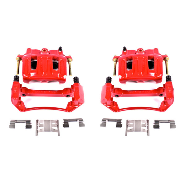 Power Stop 99-03 Ford F-150 Front Red Calipers w/Brackets - Pair - S4750