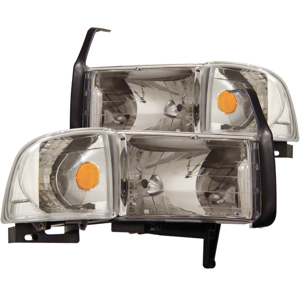 ANZO 1994-2001 Dodge Ram Crystal Headlights Chrome - 111068