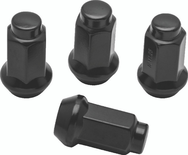 QuadBoss Lug Nuts 10x1.25 - 14mm-Od - Black - Box of 4 - 608930
