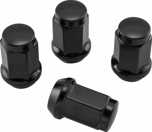 QuadBoss Lug Nuts 12x1.5 - 17mm-Od - Black - Box of 4 - 608932