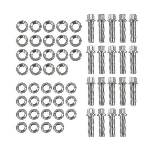 Race Star Pro Forged Bead Lock Bolt Kit 5/16-18 x 1.12in. 12pt Bolt w/Washers (Set of 19) - Chrome - 630-56181-C19