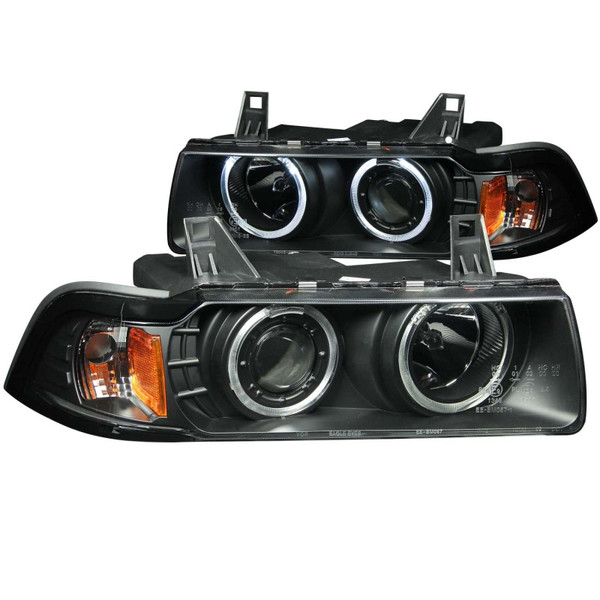 ANZO 1992-1998 BMW 3 Series E36 Projector Headlights w/ Halo Black (CCFL) G2 - 121011