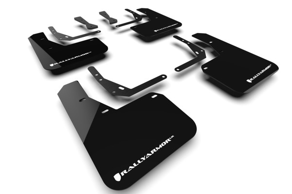 Rally Armor 24-25 Hyundai Kona N Line Black UR Mud Flap - White Logo - MF103-UR-BLK-WH