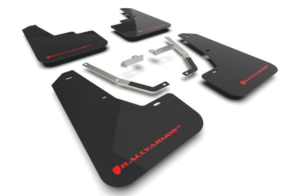 Rally Armor 24-25 Subaru Crosstrek Black UR Mud Flap Red Logo - MF106-UR-BLK-RD