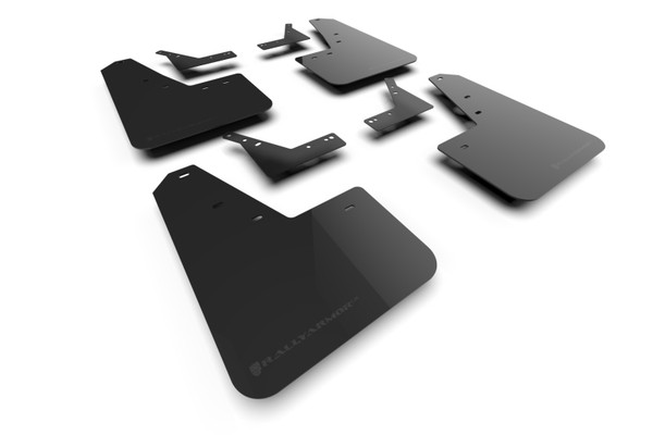 Rally Armor 21-25 Dodge Ram 1500 TRX Black UR Mud Flap - Metallic Black Logo - MF128-UR-BLK-MBK