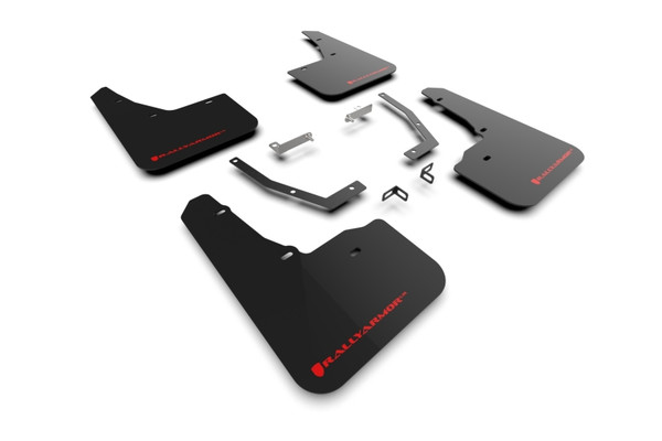 Rally Armor 2025 Subaru Forester Black UR Mud Flap w/Red Logo - MF132-UR-BLK-RD
