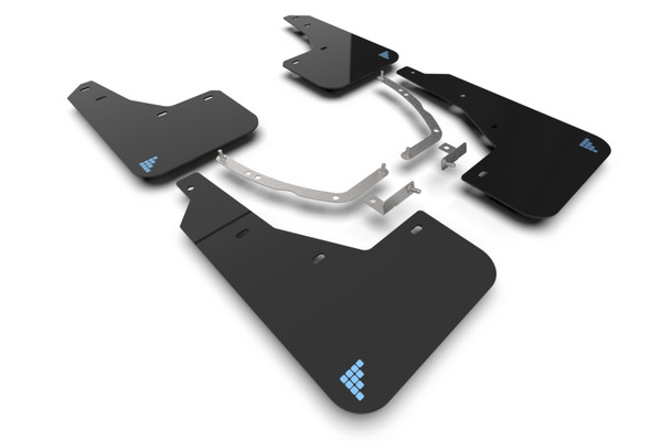 Rally Armor 2025 Hyundai Ioniq 5 PE Blk Mud Flap w/Light Blue Battery Logo - MF137-BAT-BLK-PBL