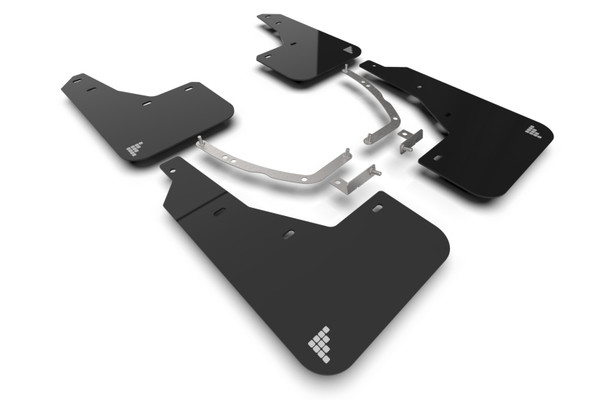 Rally Armor 2025 Hyundai Ioniq 5 PE Black UR Mud Flap w/Silver Battery Logo - MF137-BAT-BLK-SIL