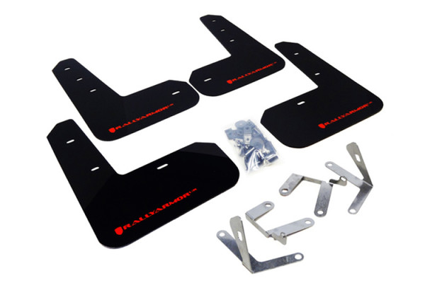 Rally Armor 13-17 Subaru BRZ/Toyota FR-S Black UR Mud Flap w/Red Logo - MF23-UR-BLK/RD