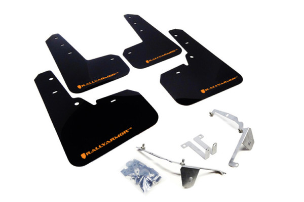 Rally Armor 13-17 Subaru Crosstrek XV Black Mud Flap w/Orange Logo - MF26-UR-BLK/OR