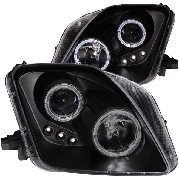 ANZO 1997-2001 Honda Prelude Projector Headlights w/ Halo Black w/ LED - 121341