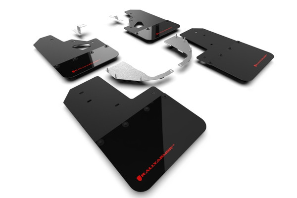 Rally Armor 21-25 Ford Bronco (Steel Bmpr + RR - NO Rptr/Sprt) Blk Mud Flap w/Red Logo - MF85-RR-ST-RD