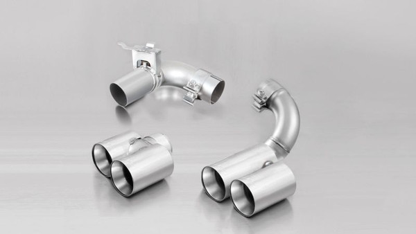 Remus 2012 BMW 3 Series F30 LCI Sedan / F31 LCI Touring Chrome 76mm Straight Cut Tail Pipe Set - 086514 1604G