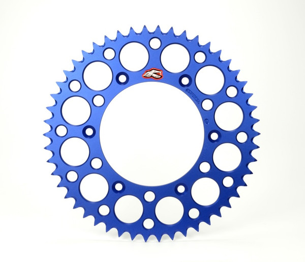 Renthal 02-23 Yamaha YZ 125/ YZ 250/F/X/ YZ450F Rear Grooved Sprocket - Blue 520-49P Teeth - 150U-520-49GBBU