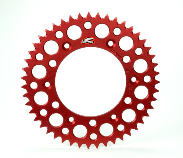 Renthal 03-07 Honda CR 85RB/ 07-09/12-14 CRF 150RB Rear Grooved Sprocket - Red 420-56P Teeth - 189U-420-56GRRD
