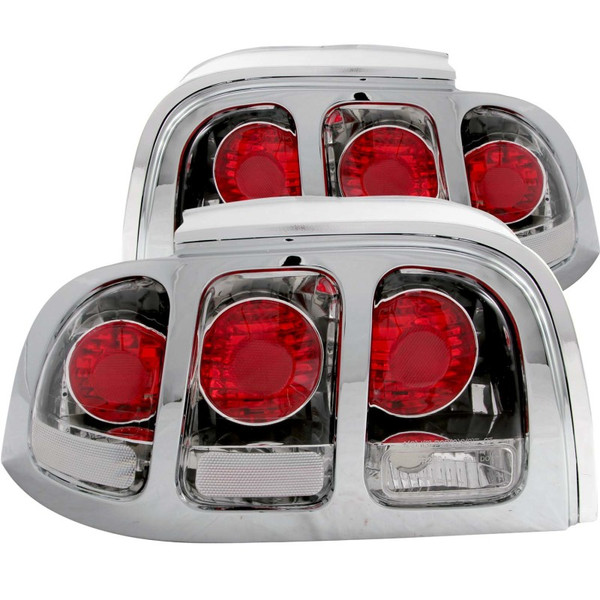ANZO 1994-1998 Ford Mustang Taillights Chrome - 221018