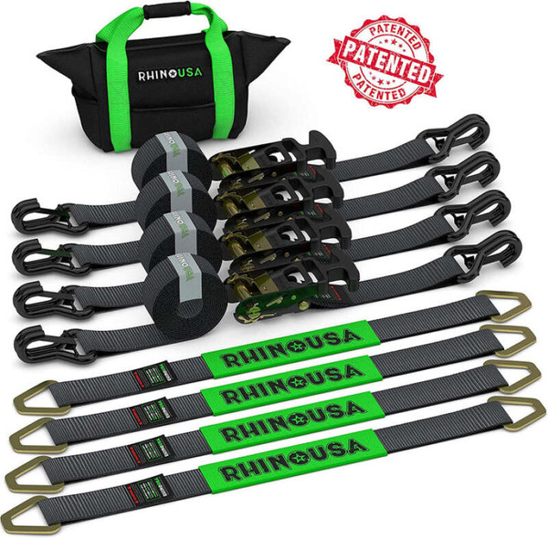 Rhino USA Heavy Duty Vehicle Tie Down Kit - Black - 2IN-HDKIT