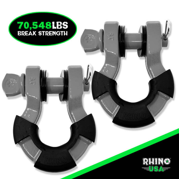 Rhino USA 8T Super Shackle 2-Pack (Gray) - SUPERSHACK-GRY