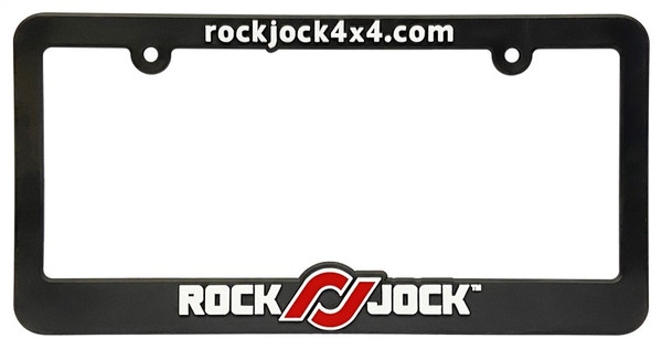 RockJock License Plate Frame Black Plastic w/ Red and White - CE-9012RJF