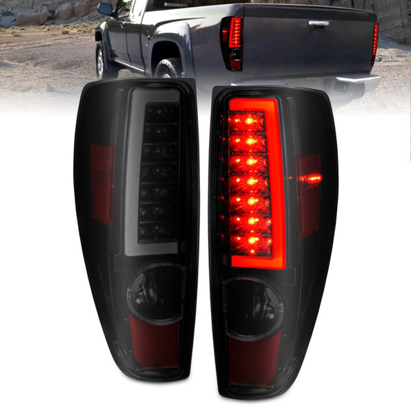 ANZO 2004-2012 Chevrolet Colorado/ GMC Canyon LED Tail Lights w/ Light Bar Black Housing Smoke Lens - 311383