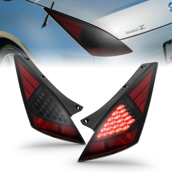 ANZO 2003-2005 Nissan 350Z LED Taillights Smoke - 321254